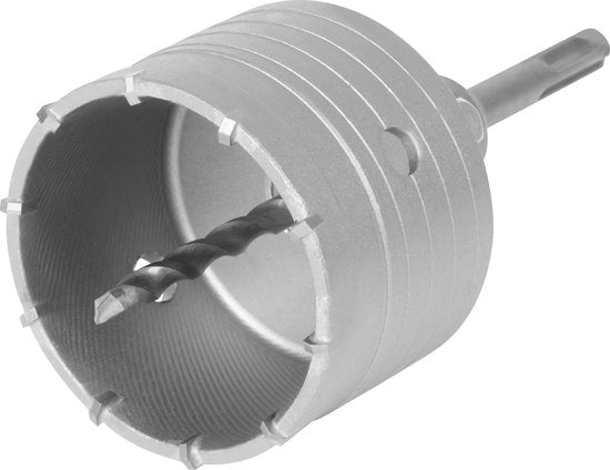 VONROC Lochsägensatz SDS-Plus - 2-teilig - 68-82mm - Universal - Inkl. Lochbohrer, Zentrierbohrer und SDS-plus Adapter