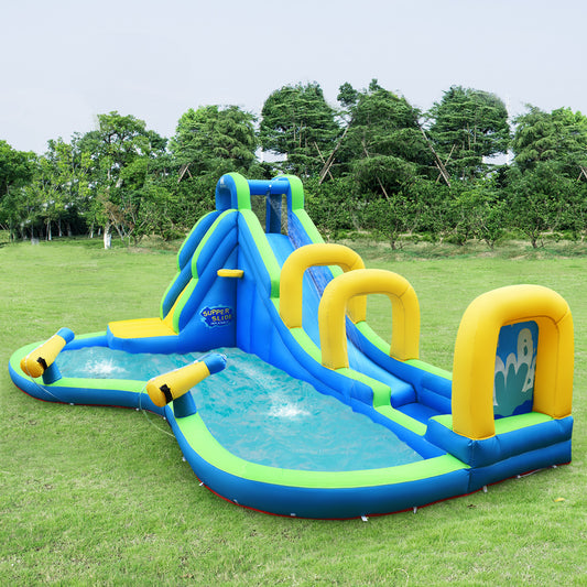 Coast - aufblasbare Wasserrutsche - Play Pool Water Park - Durchmesser 478x365x242cm - grün/blau/gelb