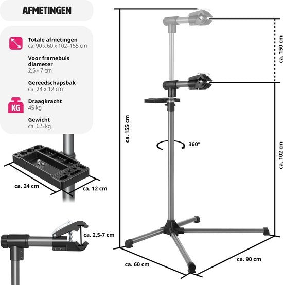 tectake - Montageständer E-Bike - max. 45 kg - 400991