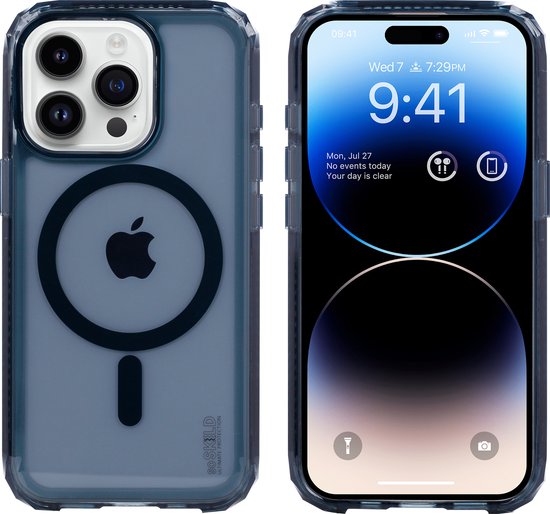 SoSkild iPhone 15 Pro Case MagSafe - Defend Heavy Impact Case - Transluzente Magnetic Magsafe Case - Smokey Grey