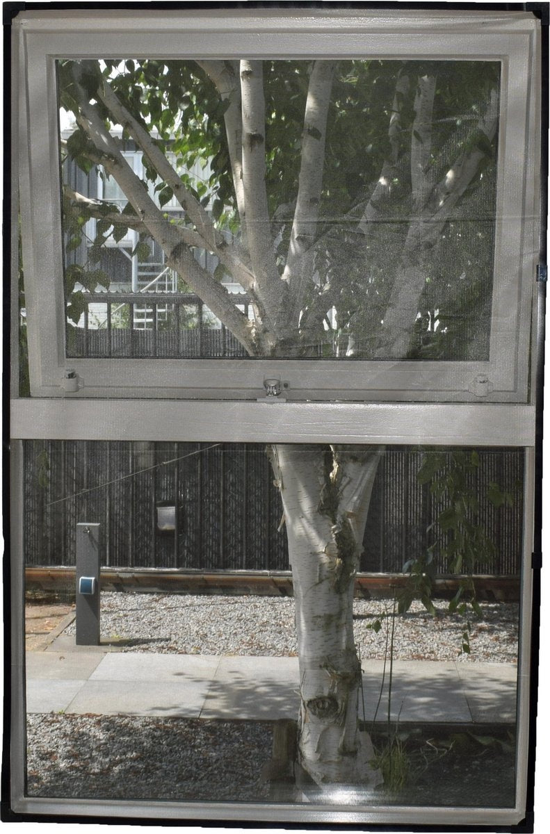 O'DADDYÂ¬Ã† Moskitonetz - Fenstergitter magnetisch rund - Maschengitter - 100 x 120 cm - Fliegengitter nach Maß - Gitter mit weißem Rand schwarze Maschen