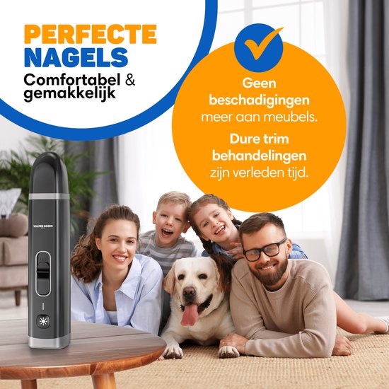 Vulpes Goods®Home Elektrische Nagelfeile - Diamantfeilenkopf - Wiederaufladbar - Schwarz