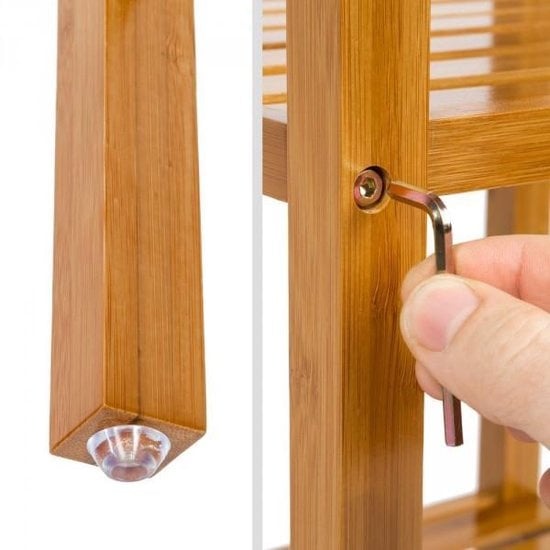 tectake - Badezimmerregal aus Holz 5 Fächer aus Bambus 401646
