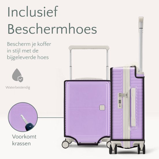Skycases City Walker - Mittelgroßer Reisekoffer 77L - Leicht und robust - 360° Spinner-Räder - Original TSA-Schloss - Inklusive Schutzhülle & Nassbeutel - 66 x 45 x 26 cm - Lila