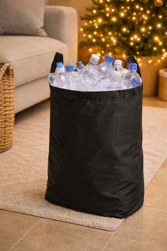 Ceruzo Pfandcontainer – 100 l – mit herausnehmbarem Beutel für leere Flaschen – zusammenklappbar – schwarz