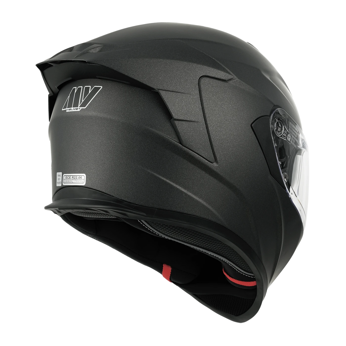 MY Integralhelm – ECE R 22.06-zertifiziert – Größe M – Matt-Titanium und Schwarz – ABS