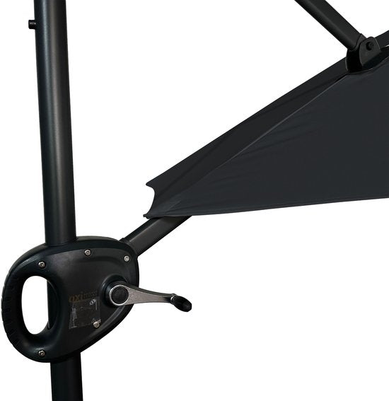 AXI Solea Schwebeparasol Ø 300 cm Anthrazit/Grau inkl. Schutzhülle – Pulverbeschichtetes Gestell mit Kreuzfuß – Um 360° drehbar – UV-beständiges Tuch