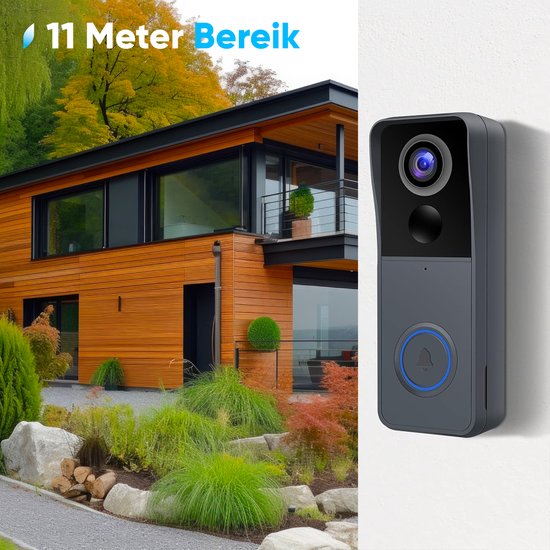 Video-Türklingel mit Kamera - Intelligente drahtlose Türklingel mit WiFi - Wiederaufladbar - Schnurlos mit Batterie - 1080P HD - Sprachfunktion - Kein kostenpflichtiges Abonnement erforderlich