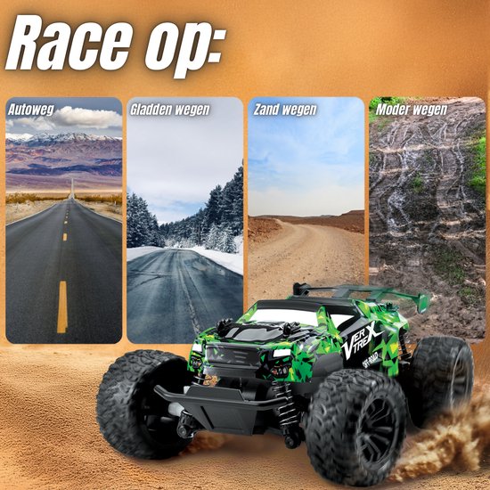 Vertrex Outlander RC Controllable Car - Ferngesteuertes Rennspielzeug - Erwachsene & Jungen - für draußen - Funkferngesteuert - Grün