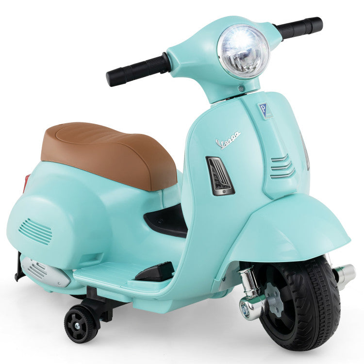 Coast Vespa Kindermotorrad – 6 V, elektrisch – mit LED und Sound – grün
