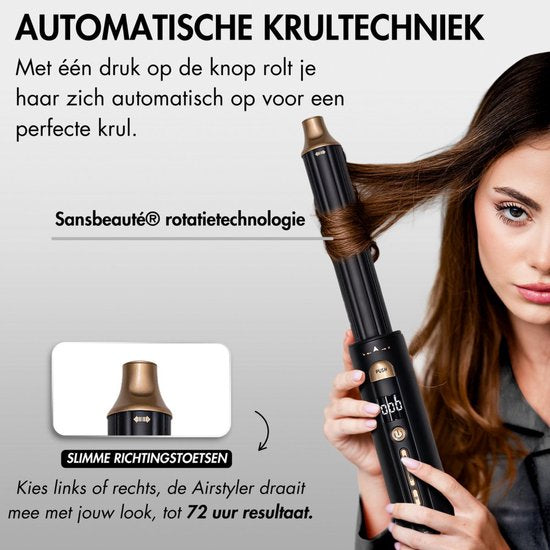 Sansbeauté® 9-in-1 Airstyler mit Diffusor und Aufbewahrungsbox - Multistyler - Haartrocknerbürste kurzes Haar - Lockenstab - Haarstyler - Haartrockner - Wärmebürste - Lockenbürste - Lockenstab - Haarglätter - Stylingbürste - 5 in 1 Hairstyler