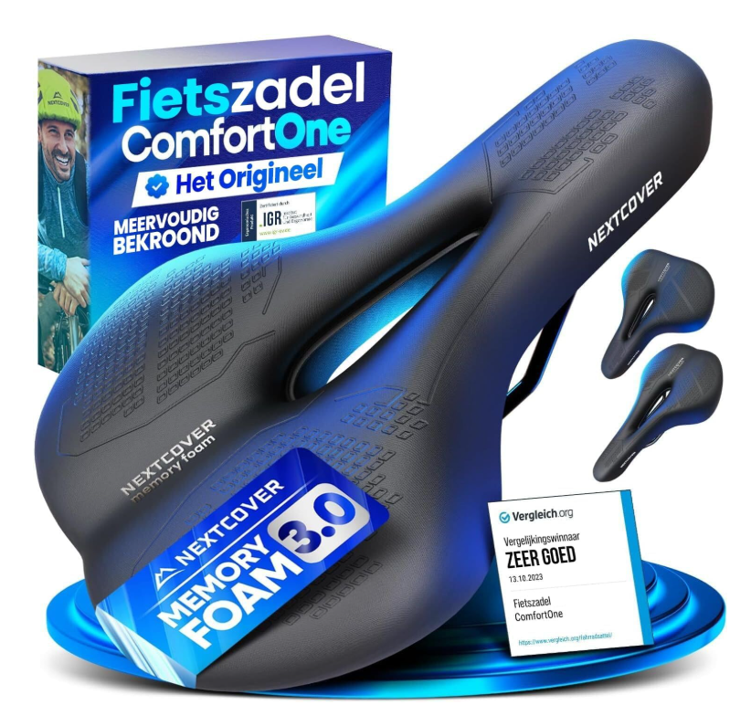NextCover Fahrradsattel – Schwarz – 26 x 18 x 10 cm – Memory-Schaum, ergonomisch