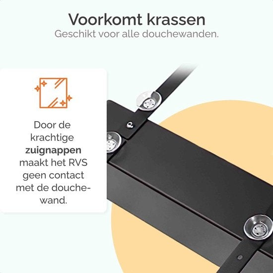 Goliving - Shower Rack - ohne Bohren - Hängende Duschablage - 74 x 35 cm - Edelstahl - Schwarz
