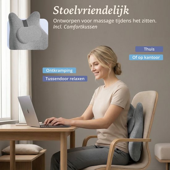 Lifeproducts - Massagekissen mit Memory Foam - Shiatsu-Nackenmassagegerät mit Wärmefunktion