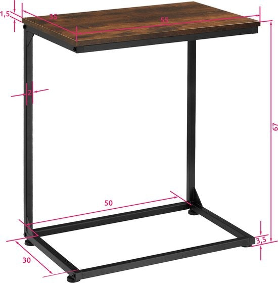 tectake - Beistelltisch Cardiff industrial dark - Beistelltisch - 404261