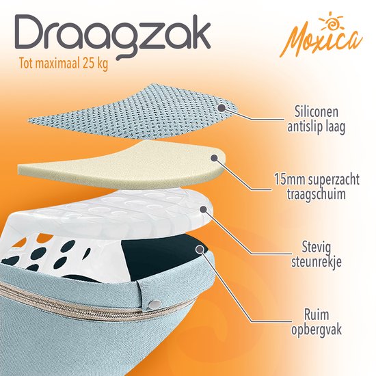 Moxica Babytrage - Tragetuch - Tragetasche - Babytrage - Tragetuch