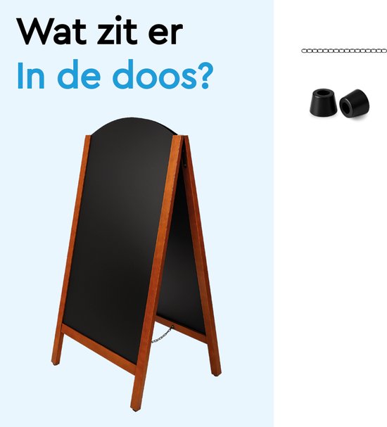 BRASQ Chalkboard Elegance Mahagoni - 70x130 CM - Chalkboard - Werbeschild - Bürgersteigschild - Doppelseitig - für Innen und Außen - Gastgewerbe