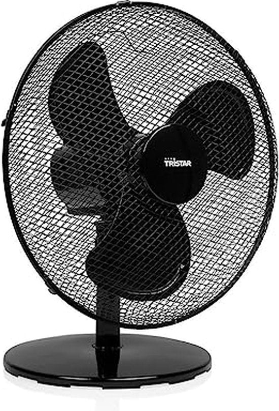 Tischventilator 40 cm - 3 Geschwindigkeiten - 85° Oszillation - Einstellbarer Luftstrom - Tristar VE-5728 - Schwarz