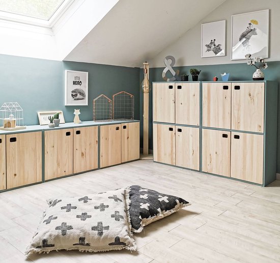 Astigarraga Wandschrank mit Türen – PEFC-zertifiziertes Kiefernholz – 71 x 53 cm – Sideboard – TV-Möbel – TV-Schrank