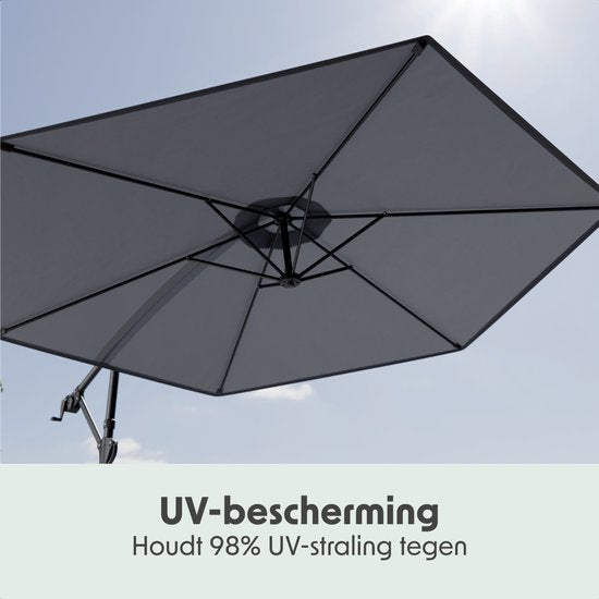 LifeGoods Schwimmender Sonnenschirm - Rund Ø300 cm - UPF 50+ und Wasserdicht - Dunkelgrau