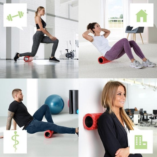 tectake - Yoga-Massagerolle Schaumstoffrolle rot - 402844