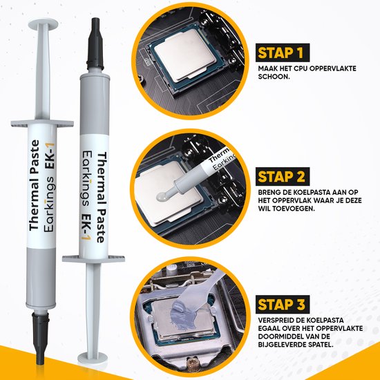 Wärmeleitpaste – CPU-Kühler 3 Gramm – EarKings Wärmeleitpaste für CPU