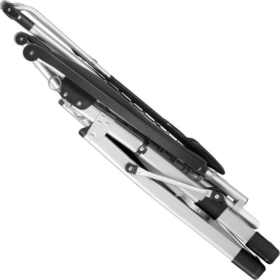 tectake® Klappbarer Liegestuhl Cloud mit Sonnenschirm - Gartenstuhl mit Tisch - Getränkehalter - stufenlos verstellbar - für Balkon, Camping oder Garten - Relaxsessel mit extra dickem Kissen - Strandkorb - Liege - div. Farben - Grau