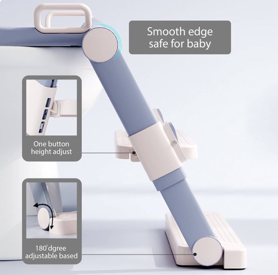 Toilettensitzverkleinerer mit Trittleiter – Toilettentrainer mit Trittstufe – Töpfchen für Kleinkinder – 1 bis 10 Jahre – Maximale Tragkraft 75 kg – Zusammenklappbar – grau