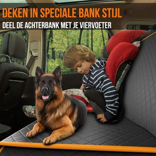 Strex - Hundedecke - Auto-Rücksitz & Kofferraum - 137 x 147 CM - inkl. Hundeleine & Aufbewahrungstasche - Schwarz