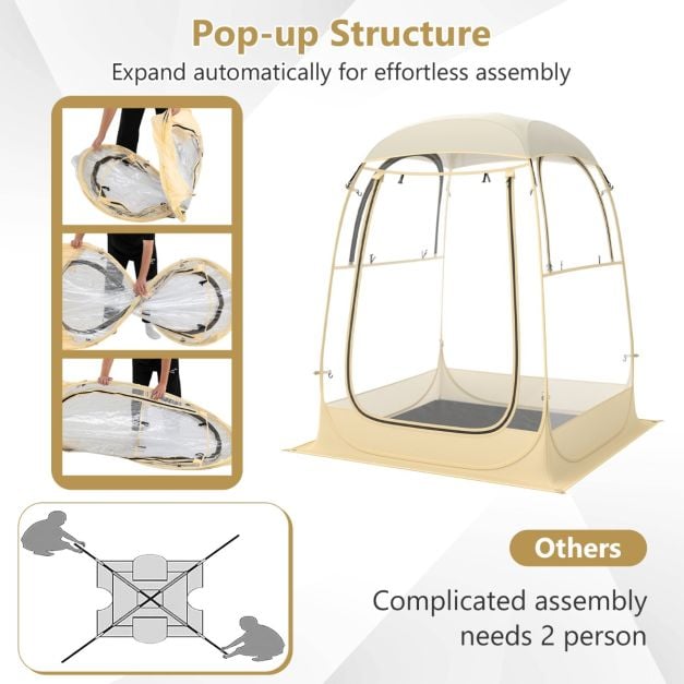 Coast Transparentes Camping-Zelt für 2 Personen - 128x128x158 cm - 3-Jahreszeiten - Panoramablick
