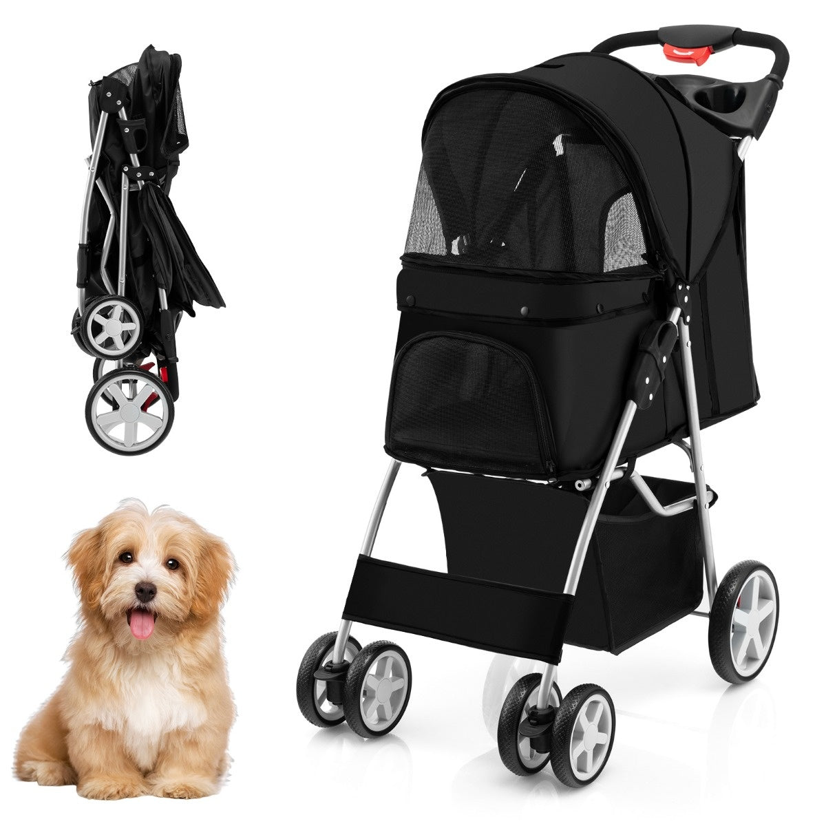 Coast Dog Auto Haustierbuggy bis zu 15 kg 81 x 45 x 101 cm schwarz
