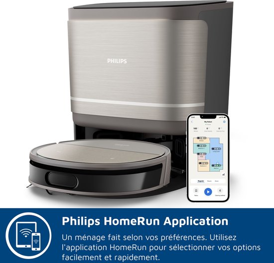Staubsaugerroboter mit All-in-One-Dockingstation - PHILIPS - XU9100/10 - 9000 series - 8000 Pa - ≤ 66 dB - Metall