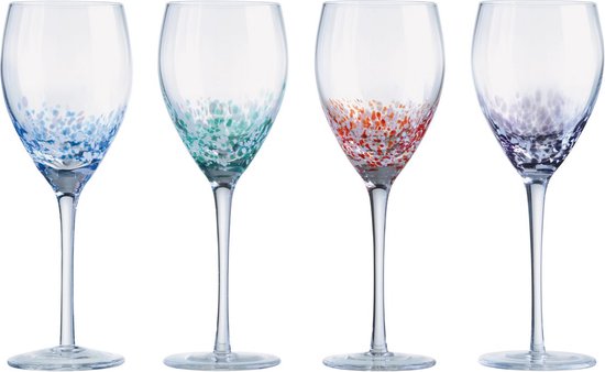 Anton Studio Designs London Satz von 4 Weingläser mit farbigen Sprenkeln 35 CL