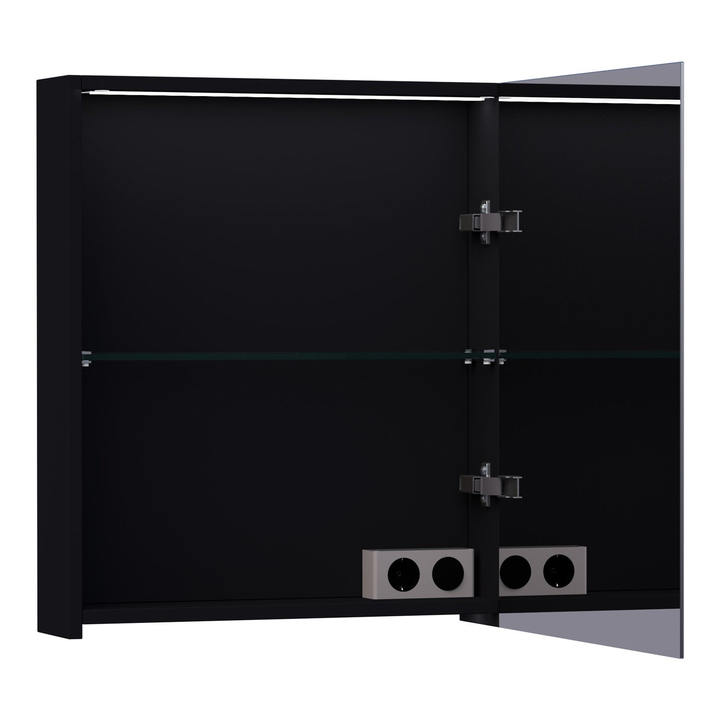 Brauer Dual 60 Spiegelschrank - 60 cm - schwarz - mit Beleuchtung und Doppelspiegel