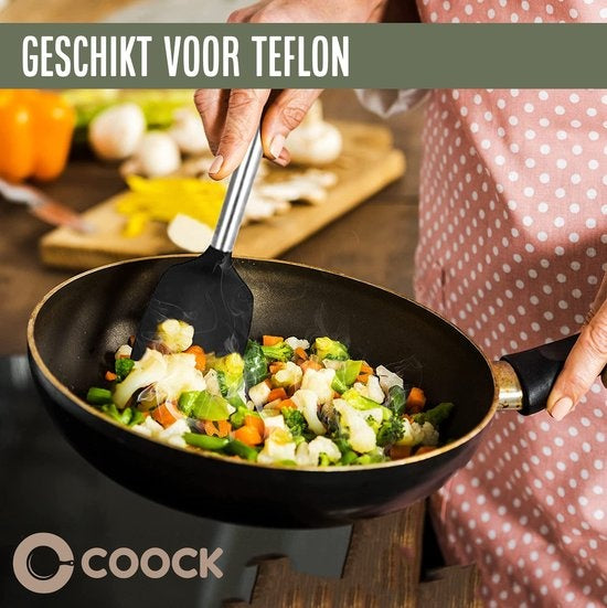 COOCK Kitchenware Set mit Halter XL - Kochgeschirr-Set 17-teilig - Silikon - BPA-frei & plastikfrei - aufhängbar - inkl. Ã–ffner