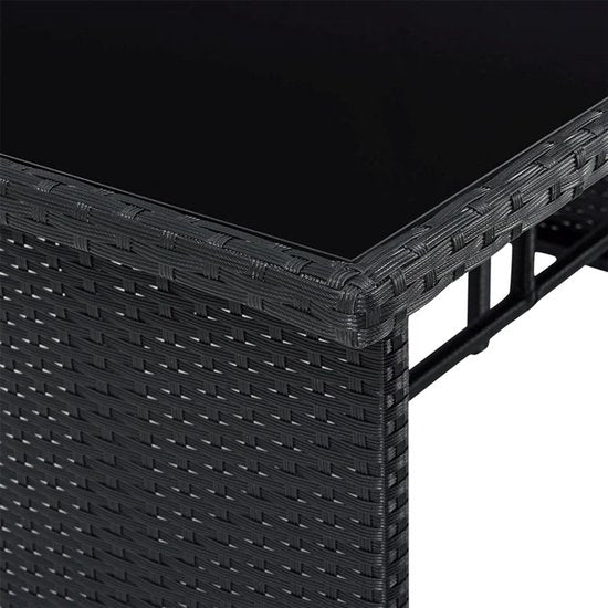 Lounge-Set Manacor - Polyrotan - schwarz/grau