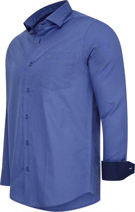 Cappuccino Italia - Herren Stretch Hemd Milano - Blau - Größe XXL