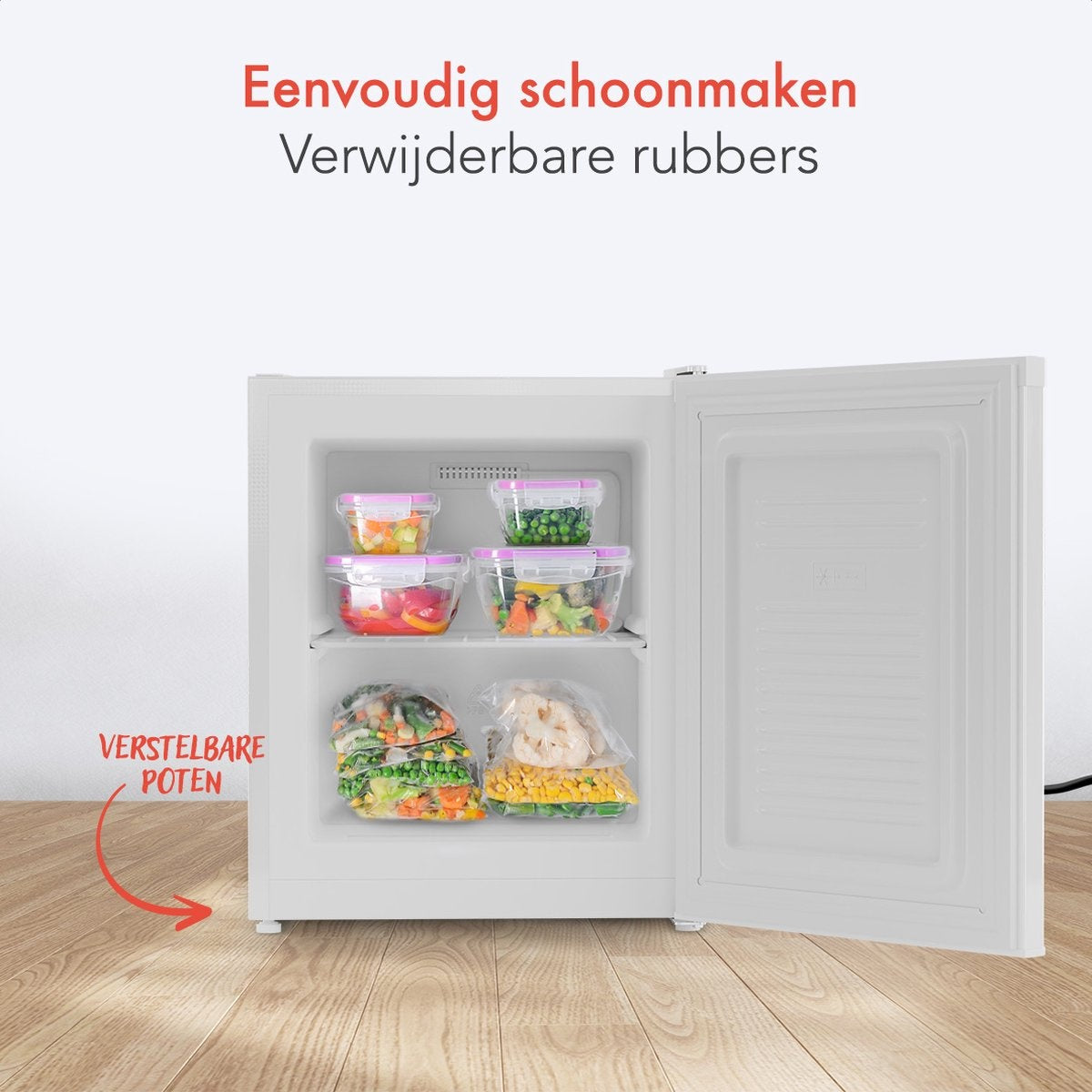 KitchenBrothers Mini-Gefrierschrank - Kompakt - 44x47x51 cm - Weiß