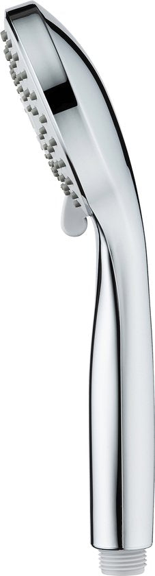 WENKO Handbrause-Set Basic 9,5 cm – 5 Strahlarten – Chrom – Duschkopf mit Schlauch