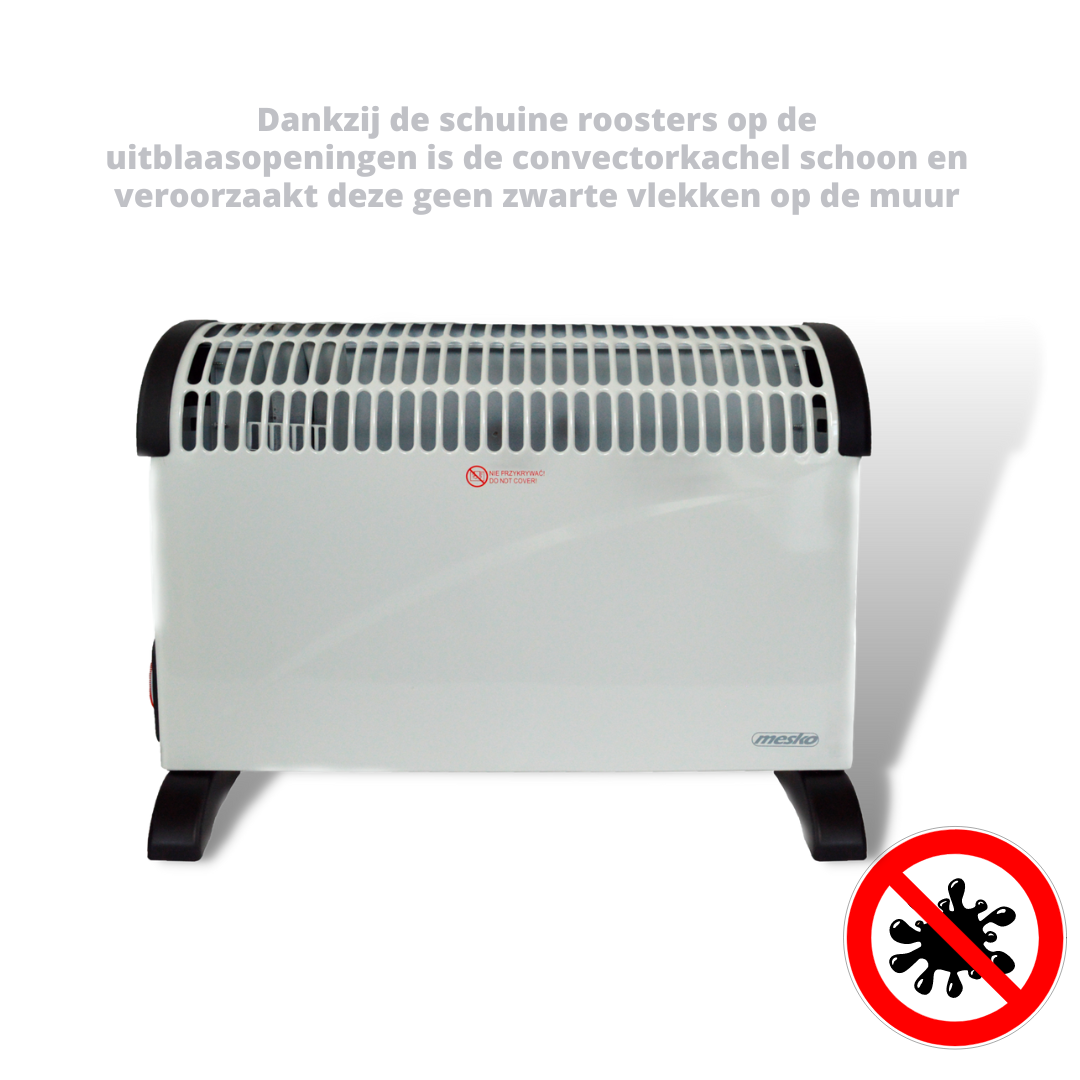 Mesko Elektrokonvektor - 3 Heizstufen - 2000W - bis zu 20mÂ² - Weiß - einstellbarer Thermostat