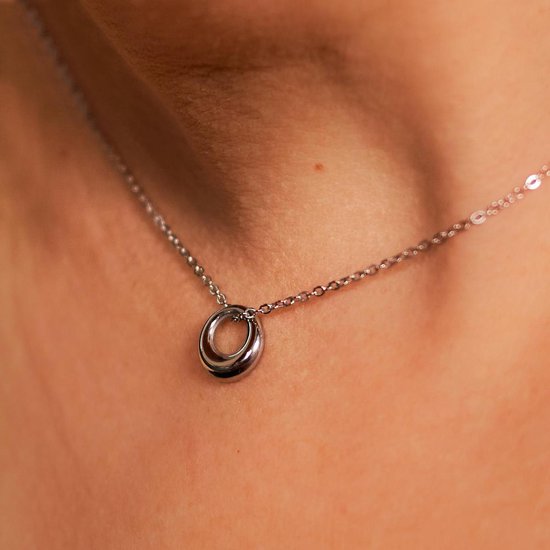 Laura Ferini Damenhalsband Cerchio Silber - Silberhalsband mit Anhänger - 18K Weißgold vergoldet - Halskette - Halsband - Schmuck - Accessoires - Damenhalsband mit Anhänger