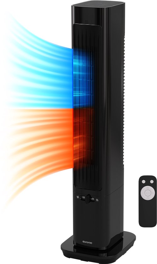 Auronic Elektroheizer - Keramikheizer - Turmheizer - 2200W Heizleistung - Schwarz