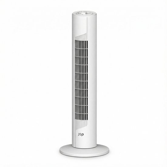 Energieeffizienter Ventilator – Turmventilator mit 3 Gebläsestufen und Schwenkfunktion – Schlafzimmer – Weiß – JAP Quebec