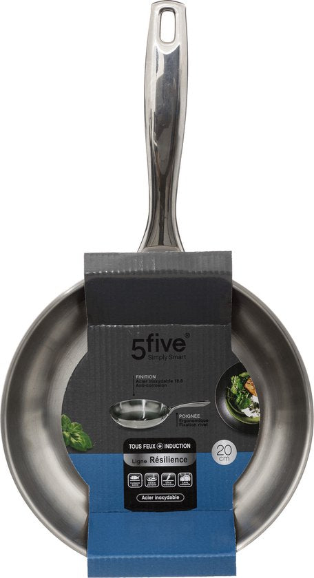 Secret de Gourmet – Bratpfanne – Für alle Kochfelder/Wärmequellen geeignet – silber – Durchmesser 20 cm