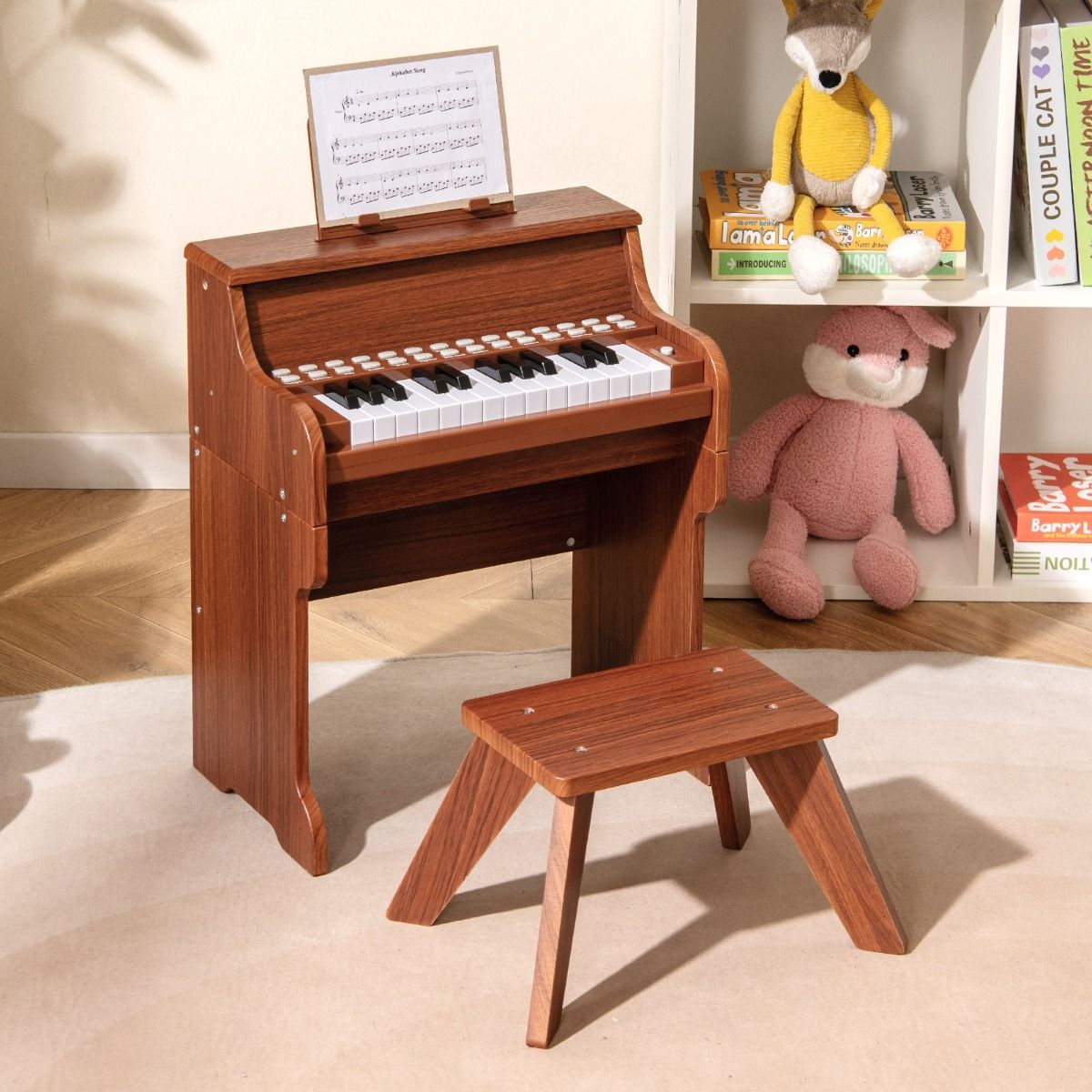 Coast Kinderklavier mit 25 Tasten – Elektronisches Klavier mit Hocker – Lernmodus – Schwarz