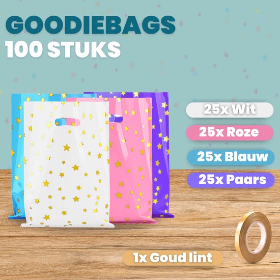 Feestio Sharing Bags 100 Stück - Candy Bags - Treat Bags Kinderparty - Geschenktüten Geschenktüten