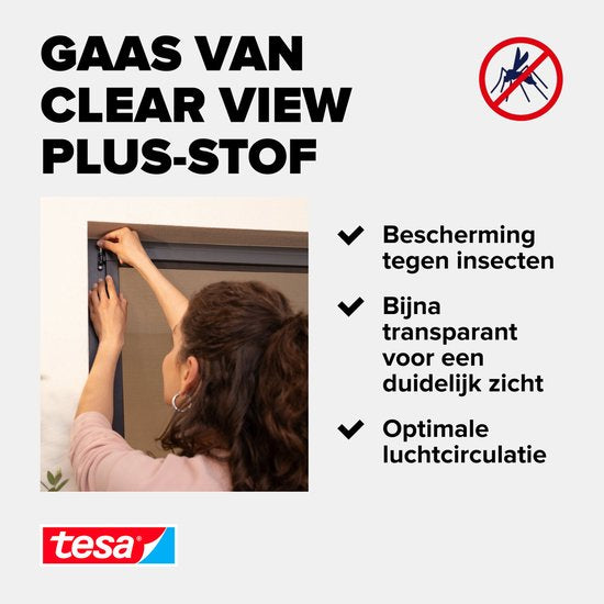 tesa INSECT STOP Aluminium-Fliegengitter für Türrahmen – Fliegengitter mit Aluminiumrahmen, klare Sicht, anthrazit – 100 x 220 cm