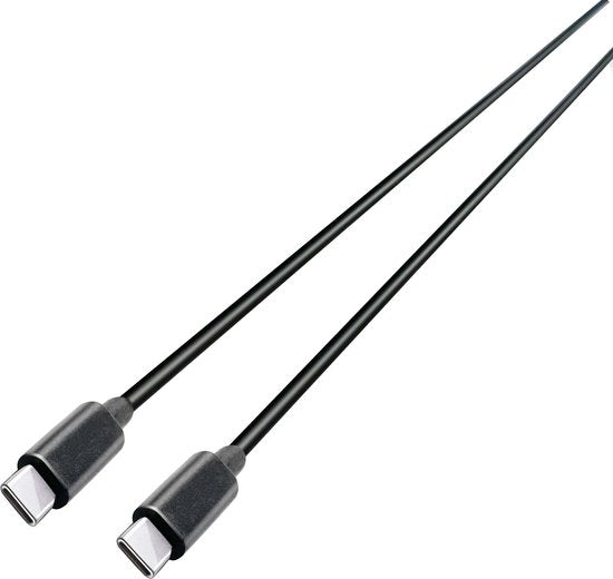 Grundig USB-C zu USB-C Kabel - Ladekabel 1 Meter - USB 3.2 Gen 2 - Laden und Synchronisieren - 10Gbps - Schnellladen - Schwarz