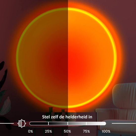 Mobstore Sunset Projektor - 16 Farb-LED - 360° drehbar - Ø7 x 27 cm - Inkl. Fernbedienung - Schwarz