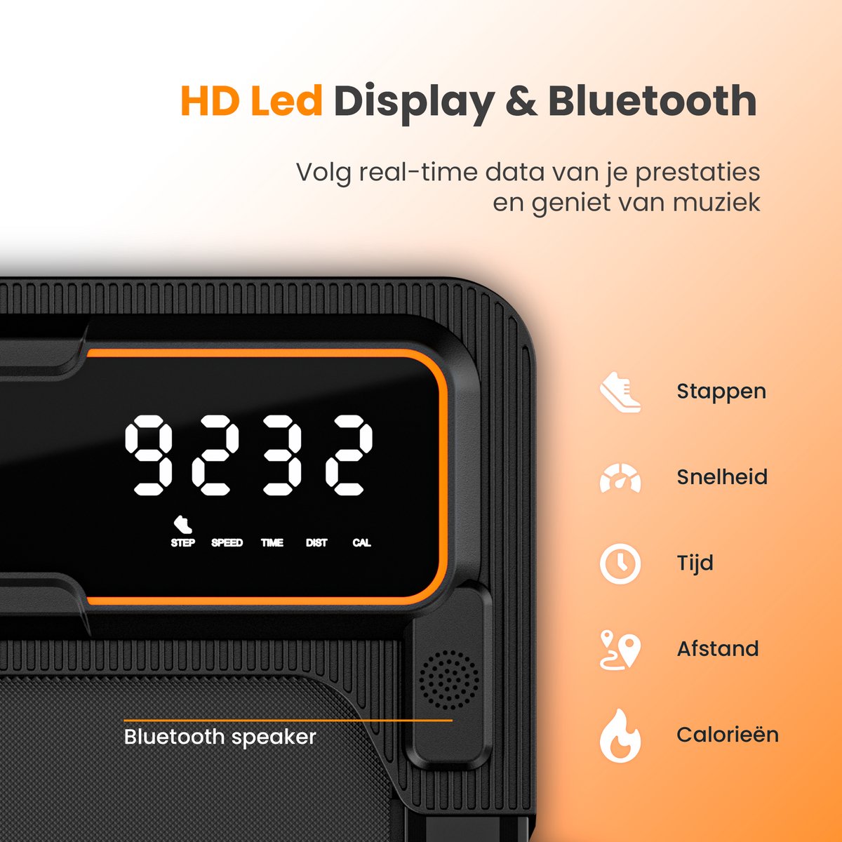 Moovv Laufband Smartstep Pro V3 - 1-12 km/h - Zusammenklappbar - Für Zuhause- 124 x 54 x 105 cm - Schwarz